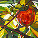 Триптих "фрукты на дереве" "Хурма", Картины, Москва,  Фото №1