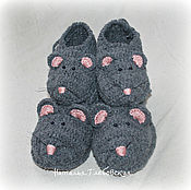 Работы для детей, handmade. Livemaster - original item Slippers - mouse baby.. Handmade.