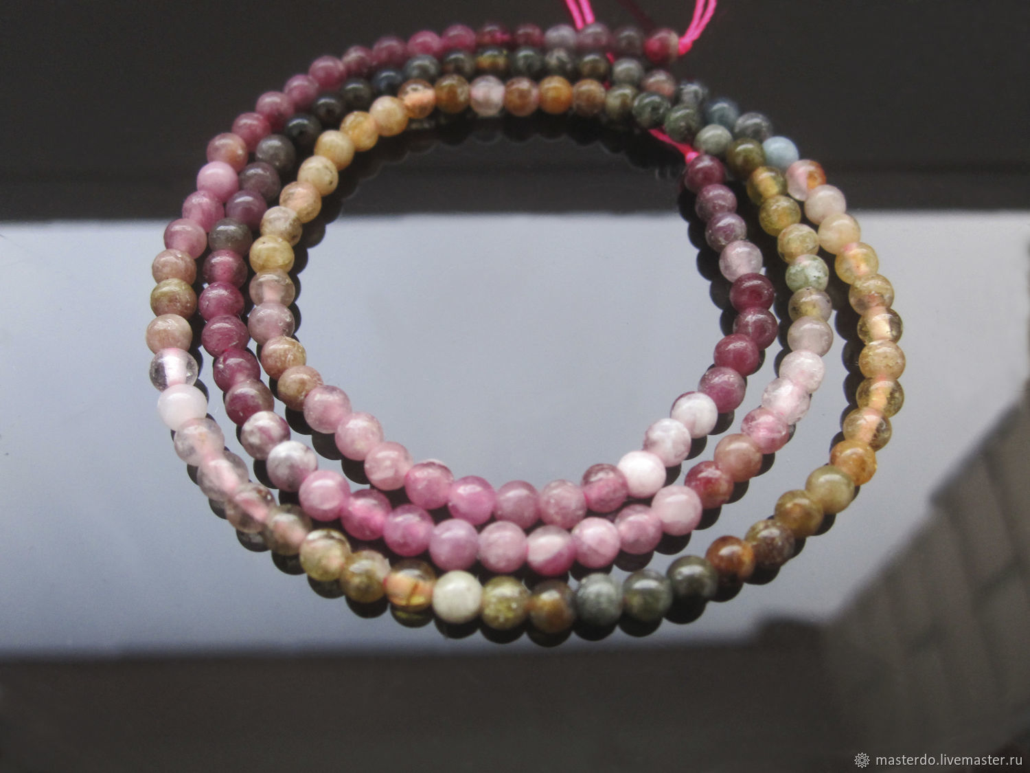 ТУРМАЛИН натуральный бусины 3 мм полунить купить в интернет-магазине ...