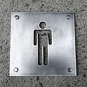 Для дома и интерьера ручной работы. Ярмарка Мастеров - ручная работа Steel sign in the loft style men`s toilet. Handmade.