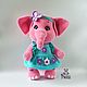 Soft toy elephant Monya in clothes knitted elephant