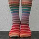 Носки женские вязаные; полосатые носки; яркие носки. Носки. Оксана. Интернет-магазин Ярмарка Мастеров.  Фото №2