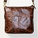 Women's Shoulder bag (pull-up 480 chocolate). Crossbody bag. J.P.-Handmade Designer Bags. My Livemaster. Фото №6