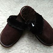 Обувь ручной работы handmade. Livemaster - original item Suede sheepskin Slippers impregnated with moisture. Handmade.