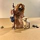 Needle felted shepherd with sheep, Felted Toy, Milan,  Фото №1