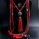 Coral necklace with a tassel. Necklace. NINASilverBox (SilverBox). My Livemaster. Фото №6
