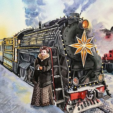 Раскраска Товарный поезд