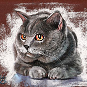 Картины и панно handmade. Livemaster - original item Pictures: British cat. Print from the author`s work. Handmade.