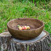 Посуда handmade. Livemaster - original item Deep large bowl made of elm wood. 380 mm. T26. Handmade.