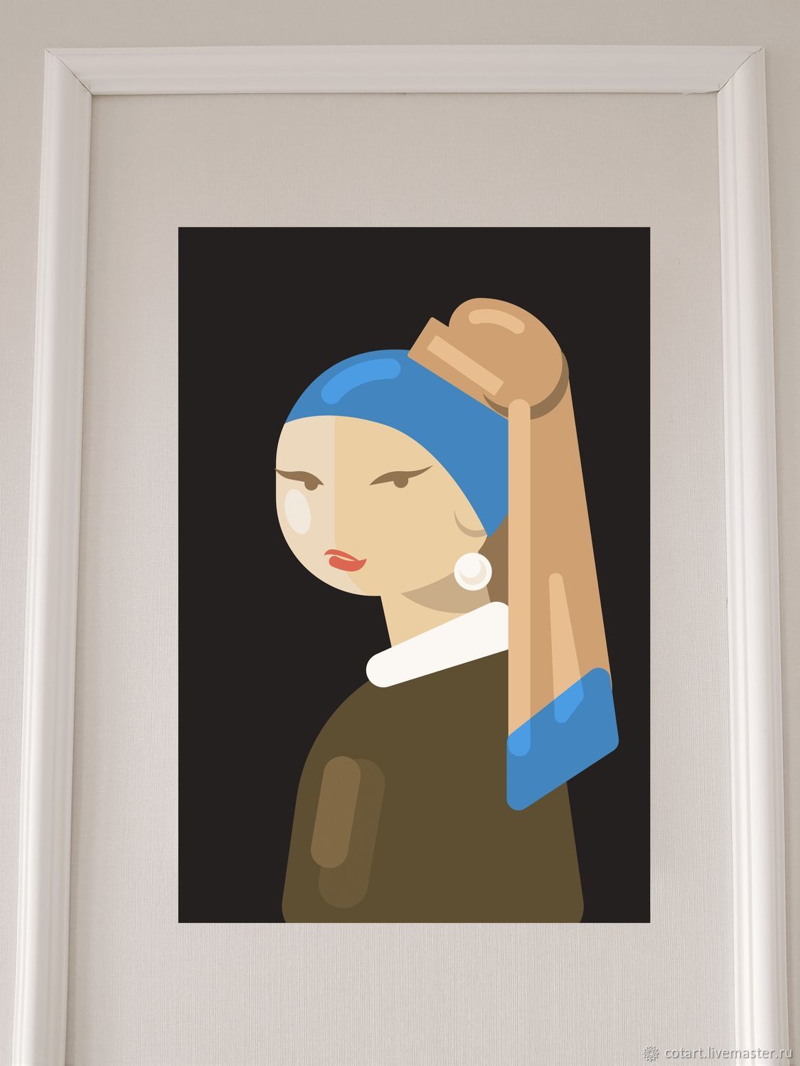 Картина на холсте девушка с жемчужной сережкой