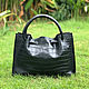 Crocodile VELVET bag. Classic Bag. Exotic Workshop Python Fashion. My Livemaster. Фото №4