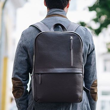 Black Leather Backpack for Men  Handmade Genuine Black Leather