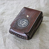 Сумки и аксессуары handmade. Livemaster - original item Compact wallet with a personal symbol. Purse on the belt.. Handmade.