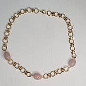 Украшения handmade. Livemaster - original item Choker: Rose quartz chain. Handmade.