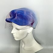 Аксессуары handmade. Livemaster - original item Velour cap with veil. Handmade.