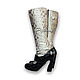 Boots made from Python DESSIMO. black and white. High Boots. Exotic Workshop Python Fashion. Online shopping on My Livemaster.  Фото №2