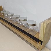 Для дома и интерьера handmade. Livemaster - original item Wooden shelf for spices in the kitchen LOFT 600mm. Handmade.