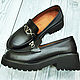 Loafers for women, made of genuine calfskin, in black. Loafers. SHOES&BAGS. My Livemaster. Фото №4