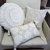 Для дома и интерьера ручной работы. Ярмарка Мастеров - ручная работа Вязаная подушка. Handmade.