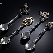 Посуда handmade. Livemaster - original item Set of silver teaspoons Seasons. Handmade.