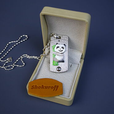 ручной работы. Ярмарка Мастеров - ручная работа Жетон-подвеска нож (art edc knife) Dog Tag БОЕВАЯ ПАНДА Shokuroff №21. Handmade.
