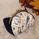Cosmetic bag with clasp ' Blue patterns', Beauticians, Polyarnye Zori,  Фото №1
