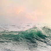 Картины и панно handmade. Livemaster - original item Photo picture the waves of the Sea landscape to the interior of the emerald splash. Handmade.