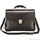 Bormental leather briefcase (dark brown). Brief case. Russian leather Guild. Online shopping on My Livemaster.  Фото №2