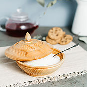 Посуда handmade. Livemaster - original item Wooden cedar sugar bowl for honey, salt, spices #K51. Handmade.