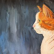 Картины и панно handmade. Livemaster - original item Red Cat oil painting. Handmade.