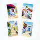 A set of postcards for March 8 and February 23 flowers houses for a woman and a man. Cards. Olga Ermakova art. Online shopping on My Livemaster.  Фото №2