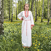 Русский стиль handmade. Livemaster - original item Linen tunic with skirt for girl and women "Ward". Handmade.