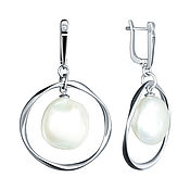 Украшения handmade. Livemaster - original item Silver rosk earrings with pearls. Handmade.