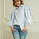 Shirt with bows ' Blue stripe'. Blouses. Alexandra Maiskaya. Online shopping on My Livemaster.  Фото №2
