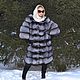 Fur coat black Fox.Sleeve 7/8. the transverse layout. Fur Coats. Zimma. Online shopping on My Livemaster.  Фото №2