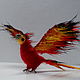 Phoenix bird, fire bird, fabulous firebird, felted miniature. Miniature figurines. AnzhWoolToy (AnzhelikaK). My Livemaster. Фото №4