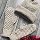 Вязаный комплект шапка и варежки ручной работы. Шапки. Wool_place. Ярмарка Мастеров.  Фото №4