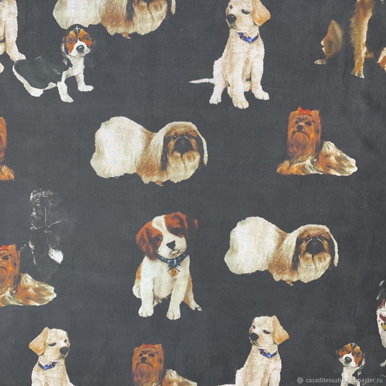 Шелк натуральный 100% шифон прозрачный с принтом собаки в интернет ...