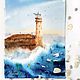 Painting lighthouse sea storm. Painting as a gift seascape. Pictures. Olga Ermakova art. My Livemaster. Фото №4