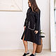 Linen shirt dress black with embroidery and silk. Dresses. NATALINI. My Livemaster. Фото №4
