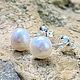 Earrings-ear-stud: Silver earrings with pearls. Stud earrings. sparkling-ru. My Livemaster. Фото №5