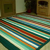 Для дома и интерьера handmade. Livemaster - original item Carpets for home: large carpet palace knitted from a cord bright stripe. Handmade.