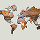 Многоуровневая карта мира из березовой фанеры высшего сорта, Карты мира, Челябинск,  Фото №1