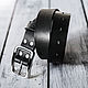 Cinturón de cuero hecho a mano con hebilla de acero inoxidable fundido, Straps, Sergiev Posad,  Фото №1