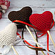 Knitted Heart Decoration, Cake Topper, Flower Brown. Toppers for bouquets. BarminaStudio (Marina)/Crochet (barmar). My Livemaster. Фото №5