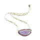 Pendant with agate 'Lilac Island' pendant on an agate chain, Pendants, Moscow,  Фото №1