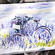 'Purple summer', a watercolor painting on paper, Pictures, Moscow,  Фото №1