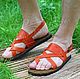 Sandals Men's genuine leather orange Athens. Sandals. Katorina Rukodelnica HandMadeButik. Online shopping on My Livemaster.  Фото №2