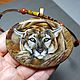  pendant with lacquer miniature Puma. Pendant. Olesy Losygina. My Livemaster. Фото №5