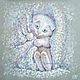 Order Painting with a white kitten Bunny in the nursery, miniature. give to know the wonders. Livemaster. . Pictures Фото №3